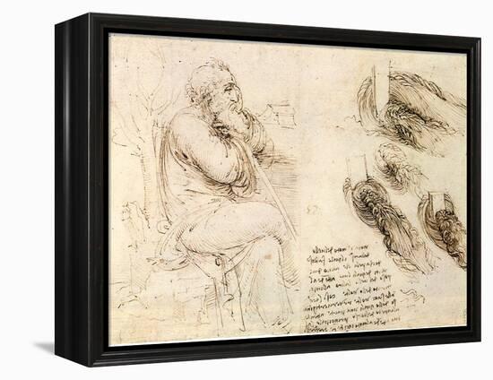 Old Man and Water Studies, 1513-Leonardo da Vinci-Framed Premier Image Canvas