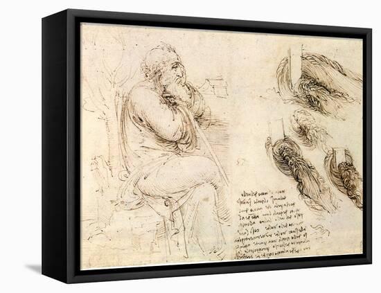 Old Man and Water Studies, 1513-Leonardo da Vinci-Framed Premier Image Canvas