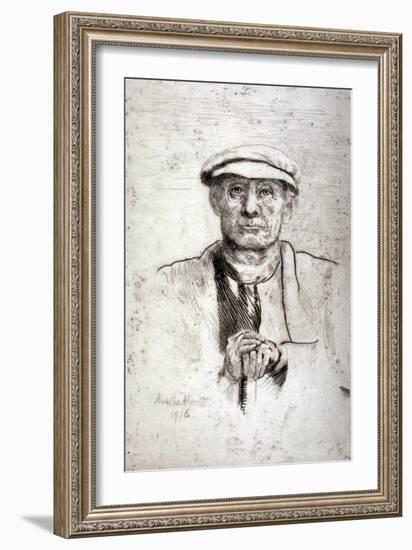 Old Man in a Flat Cap, 1916-Anna Lea Merritt-Framed Giclee Print