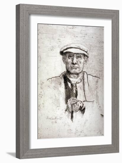 Old Man in a Flat Cap, 1916-Anna Lea Merritt-Framed Giclee Print