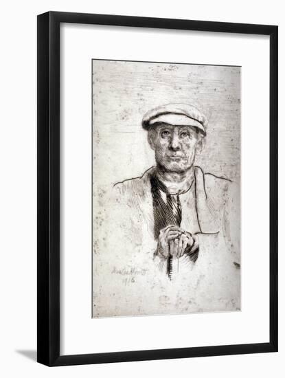 Old Man in a Flat Cap, 1916-Anna Lea Merritt-Framed Giclee Print