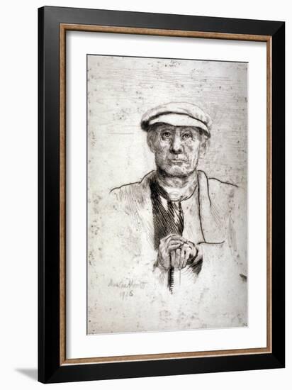 Old Man in a Flat Cap, 1916-Anna Lea Merritt-Framed Giclee Print