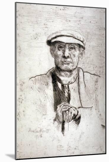 Old Man in a Flat Cap, 1916-Anna Lea Merritt-Mounted Giclee Print