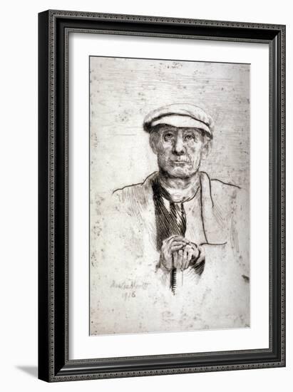 Old Man in a Flat Cap, 1916-Anna Lea Merritt-Framed Giclee Print