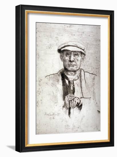 Old Man in a Flat Cap, 1916-Anna Lea Merritt-Framed Giclee Print