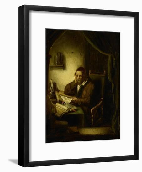 Old Man in His Study-George Gillis Haanen-Framed Art Print