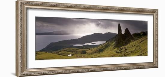 Old Man of Storr, Loch Leathan and Raasay Sound, Trotternish, Isle of Skye, Scotland-Patrick Dieudonne-Framed Photographic Print