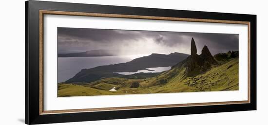 Old Man of Storr, Loch Leathan and Raasay Sound, Trotternish, Isle of Skye, Scotland-Patrick Dieudonne-Framed Photographic Print