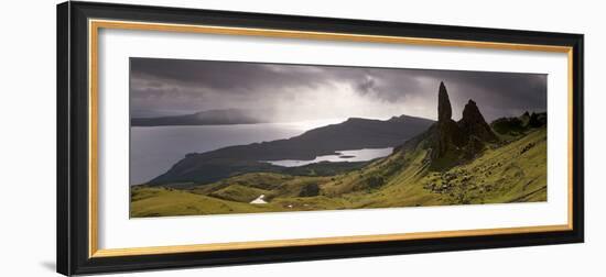 Old Man of Storr, Loch Leathan and Raasay Sound, Trotternish, Isle of Skye, Scotland-Patrick Dieudonne-Framed Photographic Print