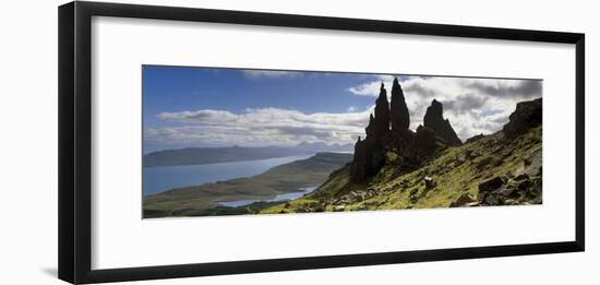 Old Man of Storr, Loch Leathan and Raasay Sound, Trotternish, Isle of Skye, Scotland-Patrick Dieudonne-Framed Photographic Print