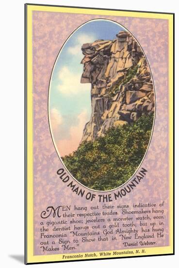 Old Man of the Mountain, Quote, New Hampshire-null-Mounted Art Print