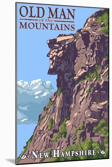Old Man of the Mountains - New Hampshire-Lantern Press-Mounted Art Print