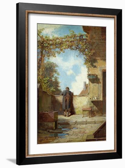 Old Man on the Terrace-Carl Spitzweg-Framed Giclee Print