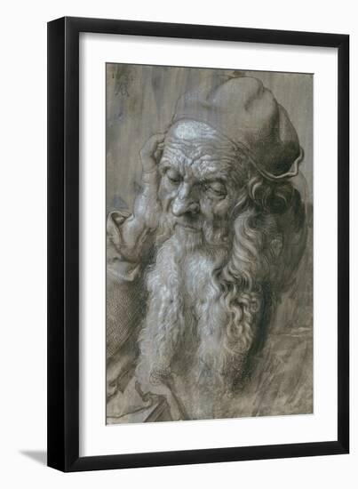 Old Man, or Study for a Saint, Brush Drawing on Brown Paper, 1521-Albrecht Dürer-Framed Giclee Print