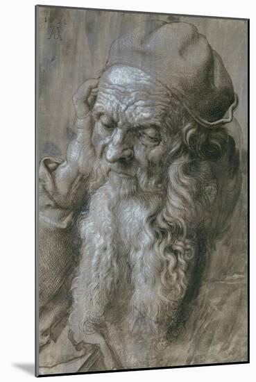 Old Man, or Study for a Saint, Brush Drawing on Brown Paper, 1521-Albrecht Dürer-Mounted Giclee Print
