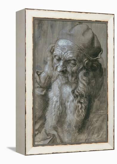 Old Man, or Study for a Saint, Brush Drawing on Brown Paper, 1521-Albrecht Dürer-Framed Premier Image Canvas