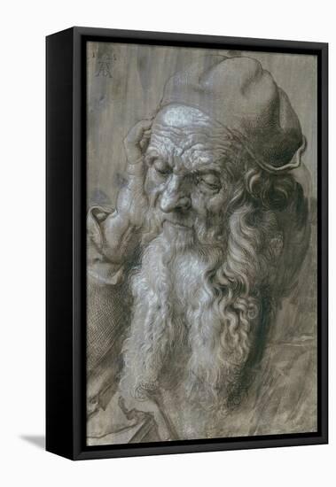 Old Man, or Study for a Saint, Brush Drawing on Brown Paper, 1521-Albrecht Dürer-Framed Premier Image Canvas