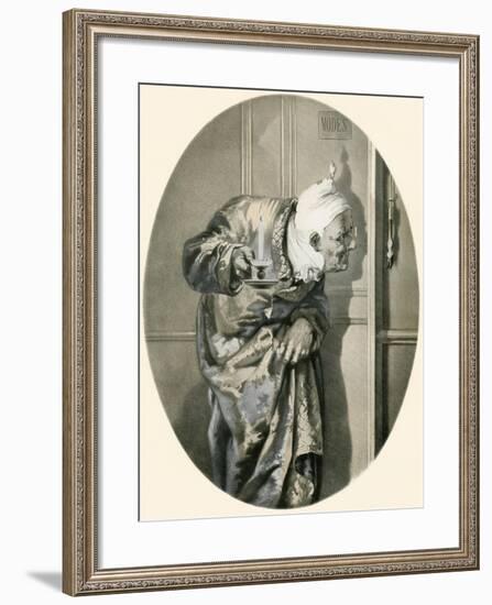 Old Man Spying Through Keyhole. from Illustrierte Sittengeschichte Vom Mittelalter Bis Zur Gegenwar-null-Framed Giclee Print