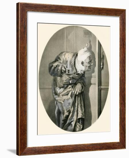 Old Man Spying Through Keyhole. from Illustrierte Sittengeschichte Vom Mittelalter Bis Zur Gegenwar-null-Framed Giclee Print