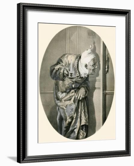 Old Man Spying Through Keyhole. from Illustrierte Sittengeschichte Vom Mittelalter Bis Zur Gegenwar-null-Framed Giclee Print