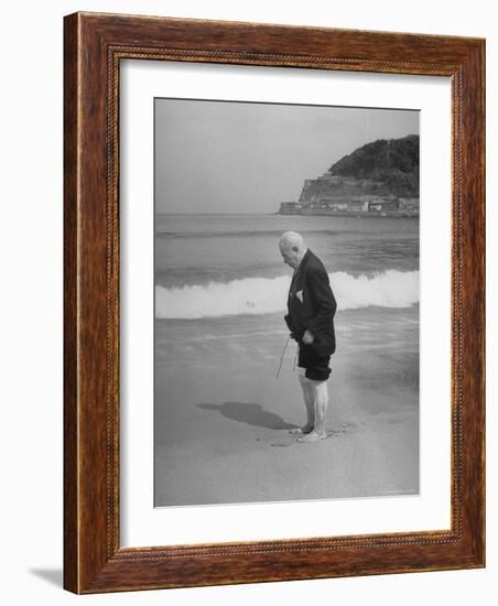 Old Man Wading on San Sebastian Beach-Eliot Elisofon-Framed Photographic Print