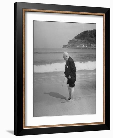 Old Man Wading on San Sebastian Beach-Eliot Elisofon-Framed Photographic Print