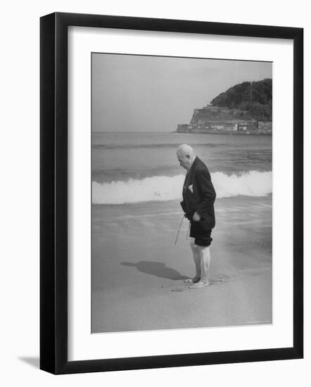 Old Man Wading on San Sebastian Beach-Eliot Elisofon-Framed Photographic Print