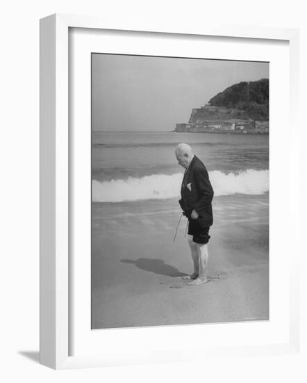 Old Man Wading on San Sebastian Beach-Eliot Elisofon-Framed Photographic Print