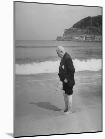 Old Man Wading on San Sebastian Beach-Eliot Elisofon-Mounted Photographic Print