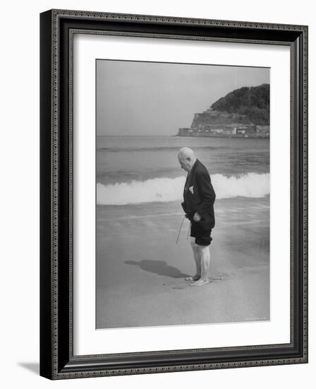 Old Man Wading on San Sebastian Beach-Eliot Elisofon-Framed Photographic Print