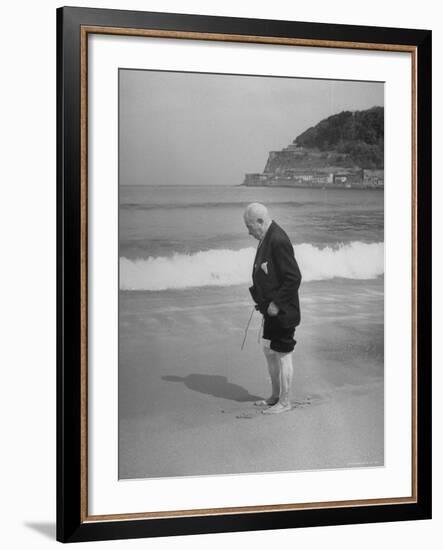 Old Man Wading on San Sebastian Beach-Eliot Elisofon-Framed Photographic Print