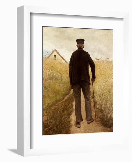 Old Man Walking in a Rye Field-Laurits Andersen Ring-Framed Giclee Print