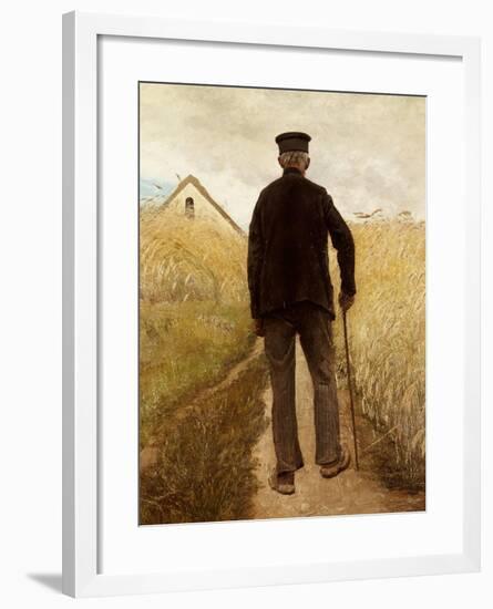 Old Man Walking in a Rye Field-Laurits Andersen Ring-Framed Giclee Print