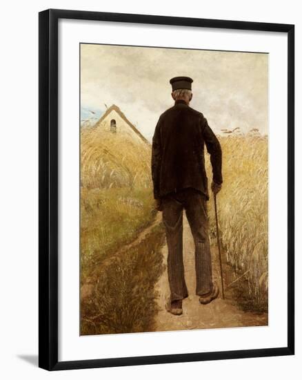 Old Man Walking in a Rye Field-Laurits Andersen Ring-Framed Giclee Print