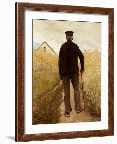 Old Man Walking in a Rye Field-Laurits Andersen Ring-Framed Giclee Print