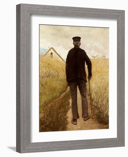 Old Man Walking in a Rye Field-Laurits Andersen Ring-Framed Giclee Print