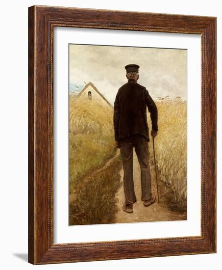 Old Man Walking in a Rye Field-Laurits Andersen Ring-Framed Giclee Print