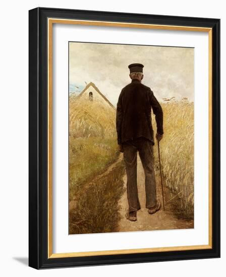 Old Man Walking in a Rye Field-Laurits Andersen Ring-Framed Giclee Print