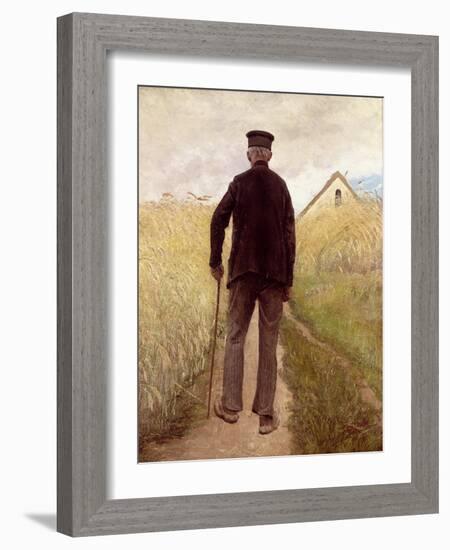 Old Man Walking in a Rye Field-Laurits Andersen Ring-Framed Giclee Print