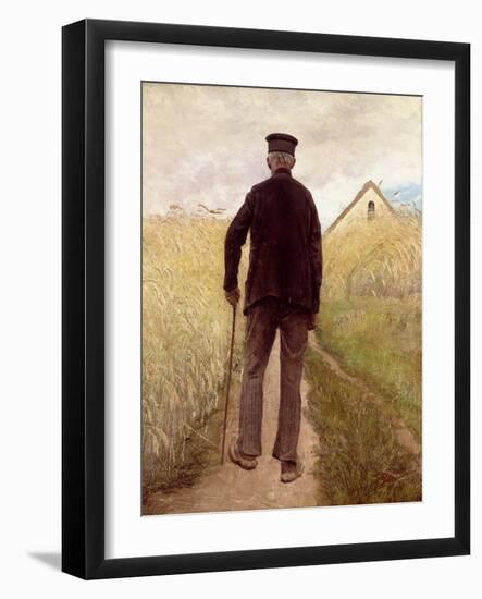 Old Man Walking in a Rye Field-Laurits Andersen Ring-Framed Giclee Print