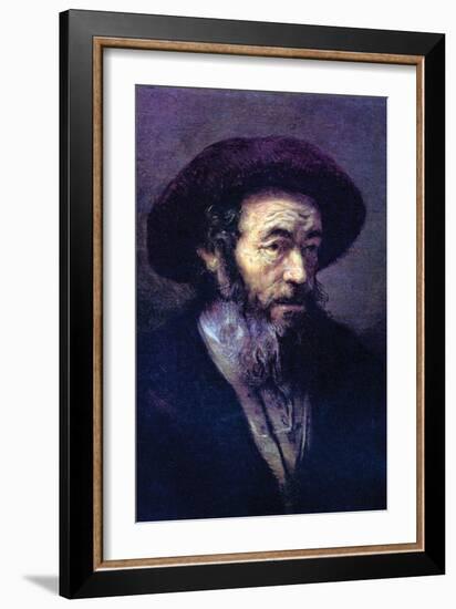 Old Man with a Fur Cap-Rembrandt van Rijn-Framed Art Print