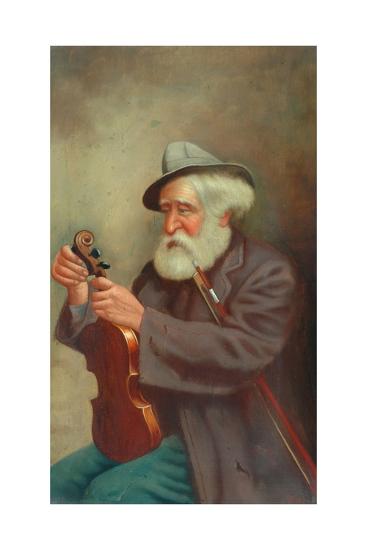 Old Man With A Violin Giclee Print T Clare Art Com