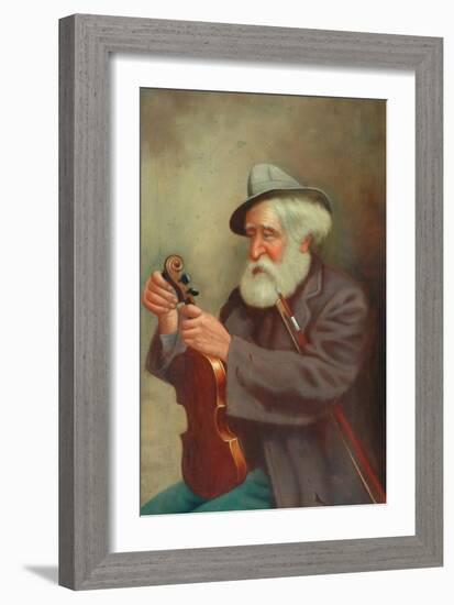 Old Man with a Violin-T. Clare-Framed Giclee Print