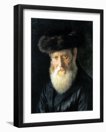 Old Man with Streimel-Isidor Kaufmann-Framed Art Print