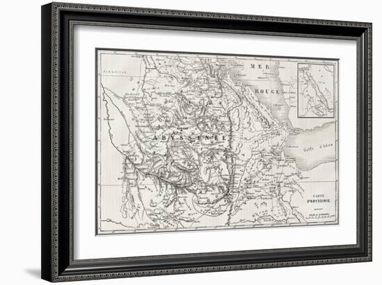 Old Map Of Abyssinia With Red Sea Region Map Insert-marzolino-Framed Art Print