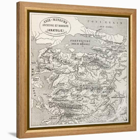 Old Map Of Anatolia-marzolino-Framed Stretched Canvas