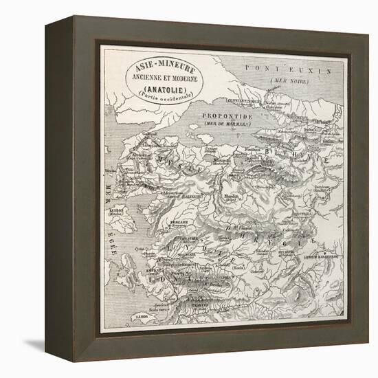 Old Map Of Anatolia-marzolino-Framed Stretched Canvas