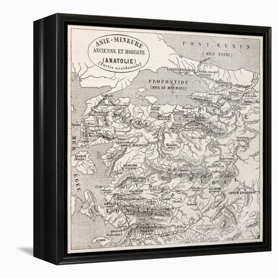 Old Map Of Anatolia-marzolino-Framed Stretched Canvas