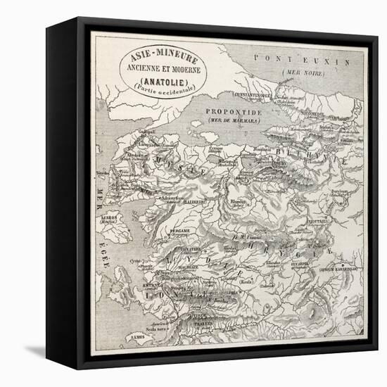 Old Map Of Anatolia-marzolino-Framed Stretched Canvas