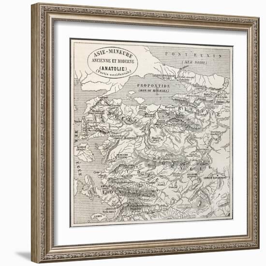 Old Map Of Anatolia-marzolino-Framed Art Print